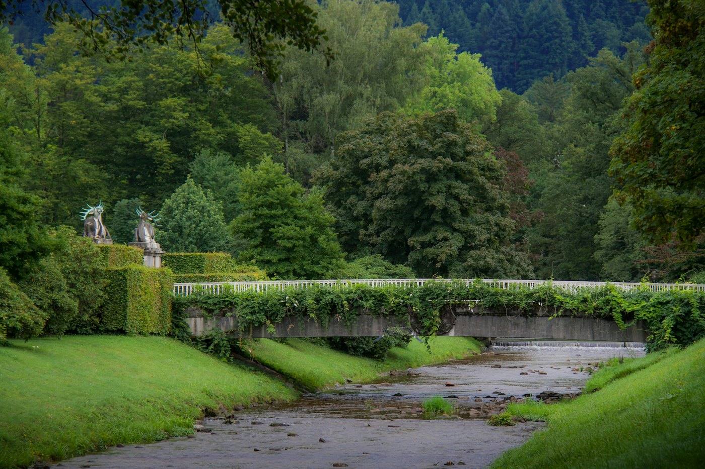 The Oos with an ivy-covered bridge, Baden-Baden (per the photographer)